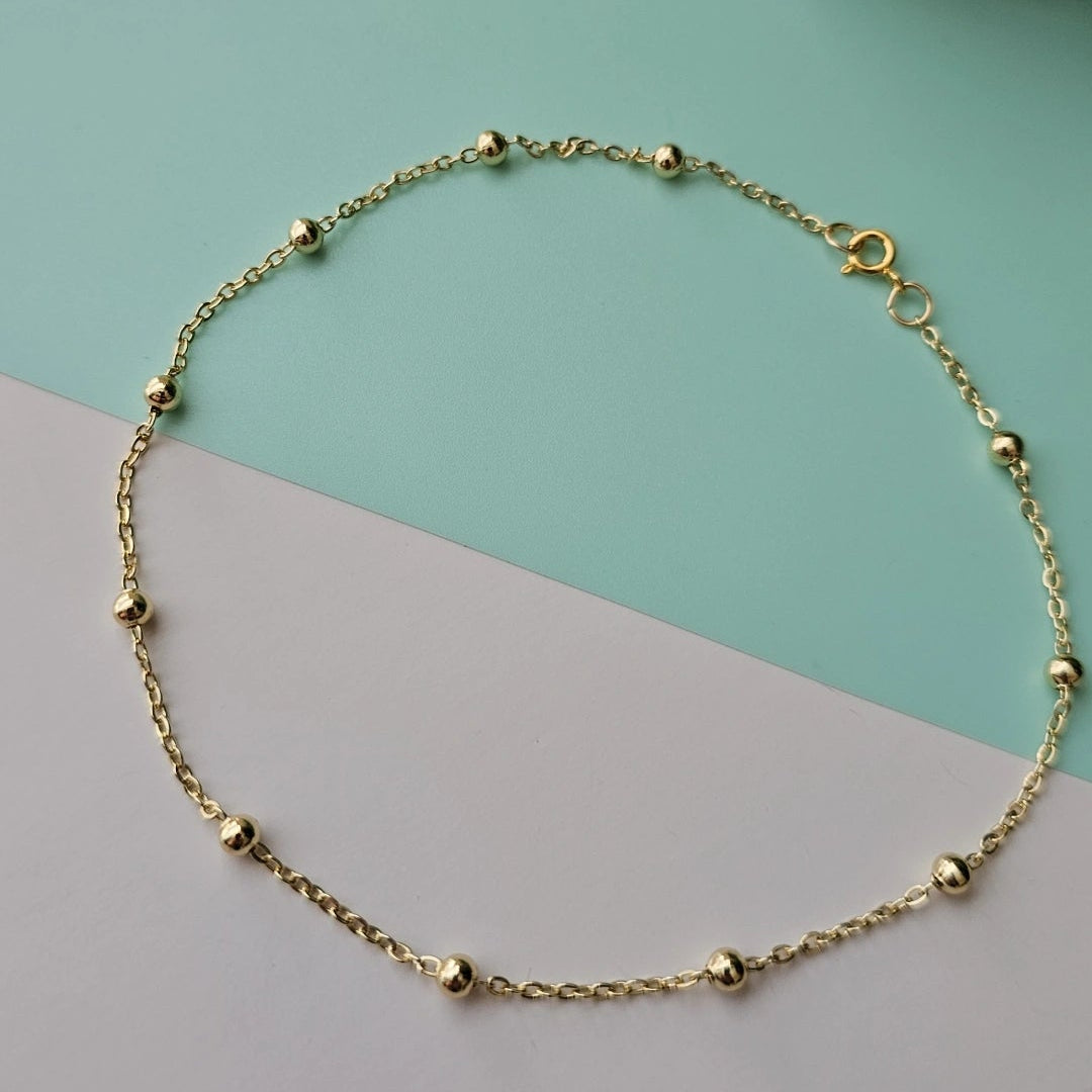 Ball Beaded Gold chain Anklet