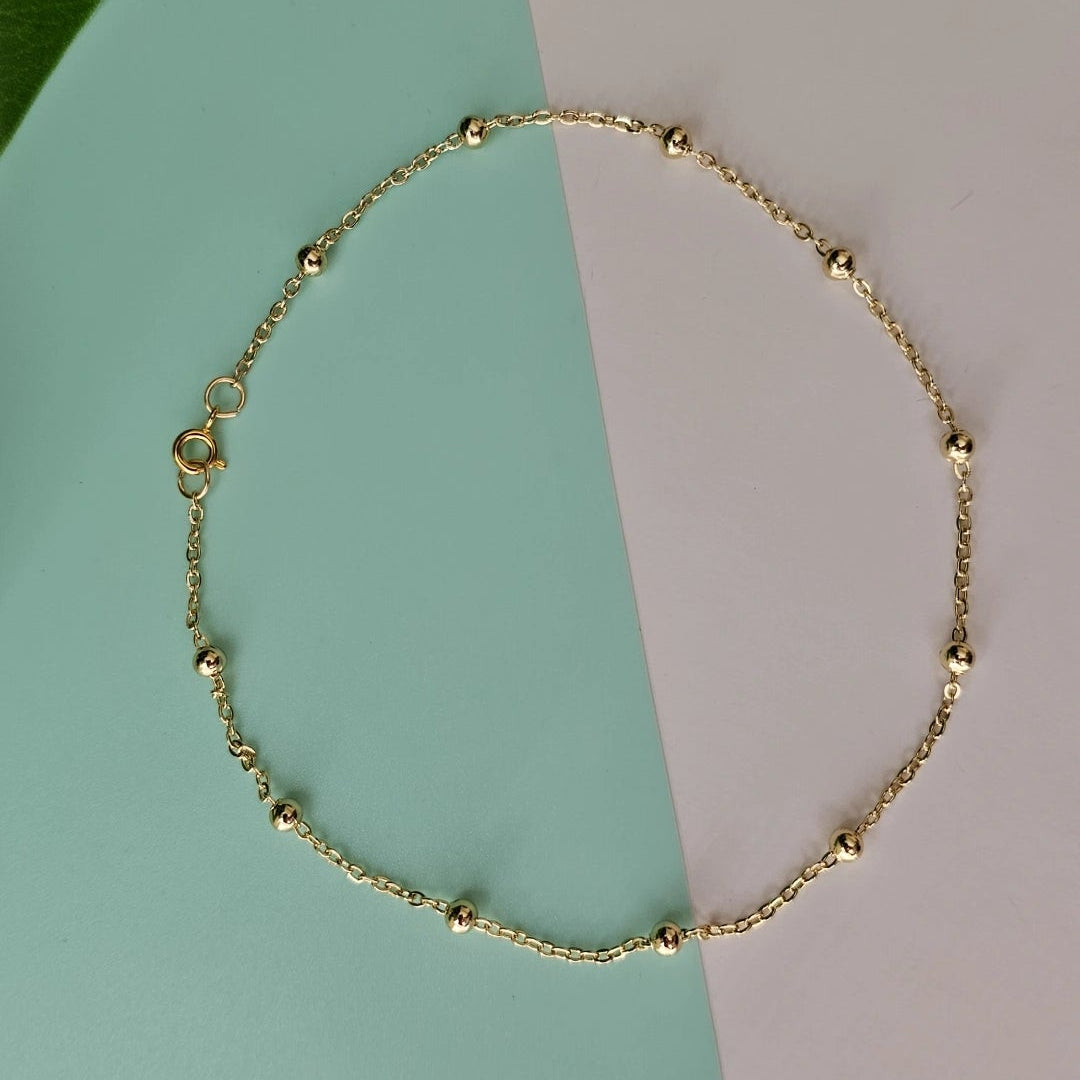 Ball Beaded Gold chain Anklet