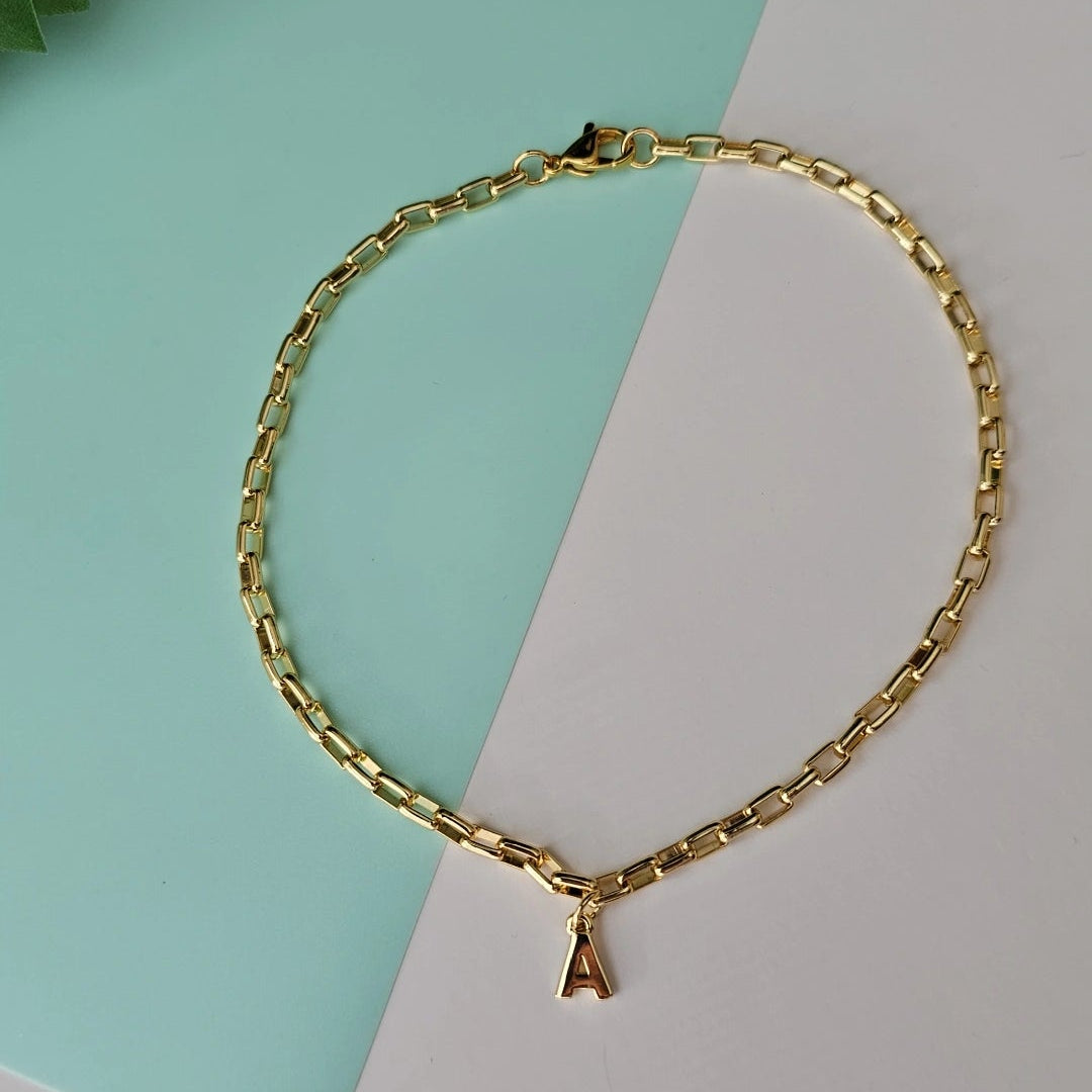 Square Gold Plated Anklet