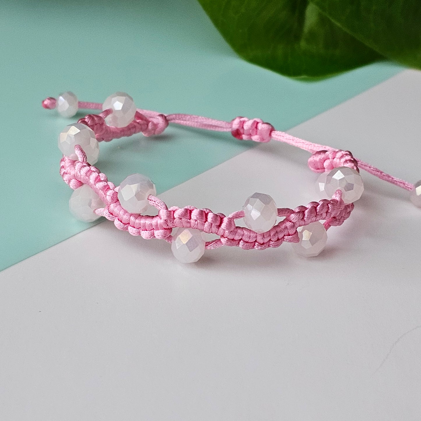 Pink Beauty Macrame Bracelet