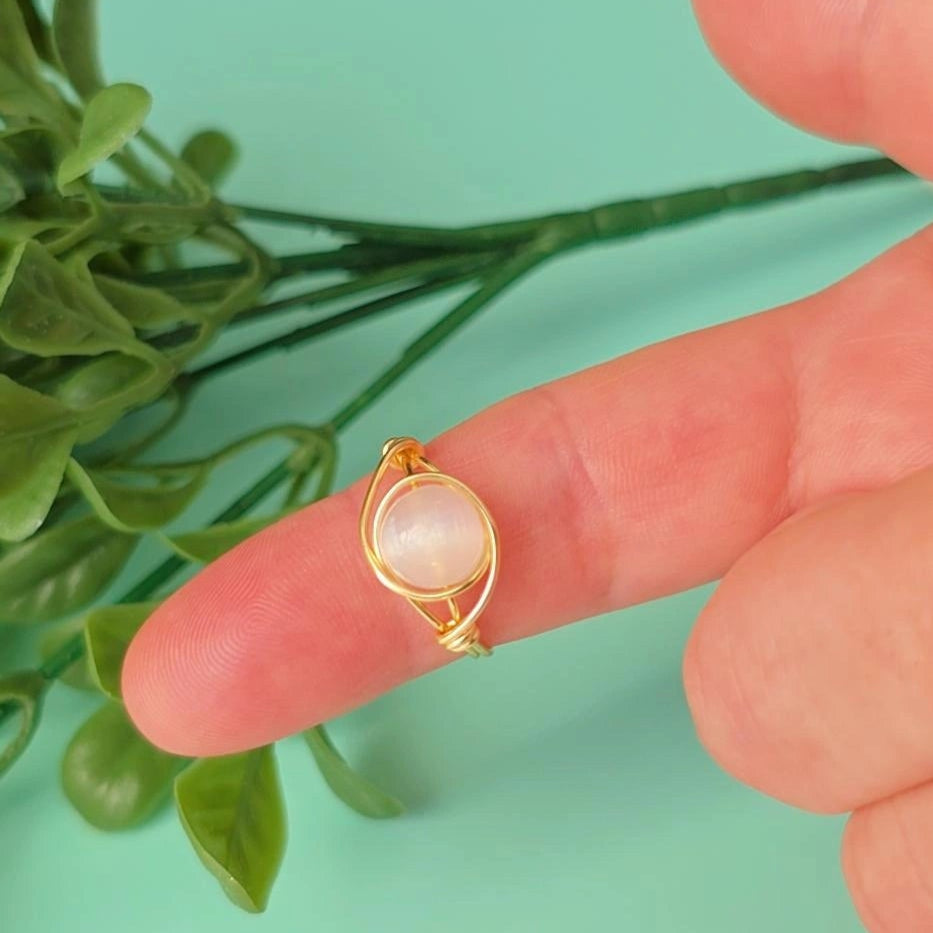 White Cat Eye Ring