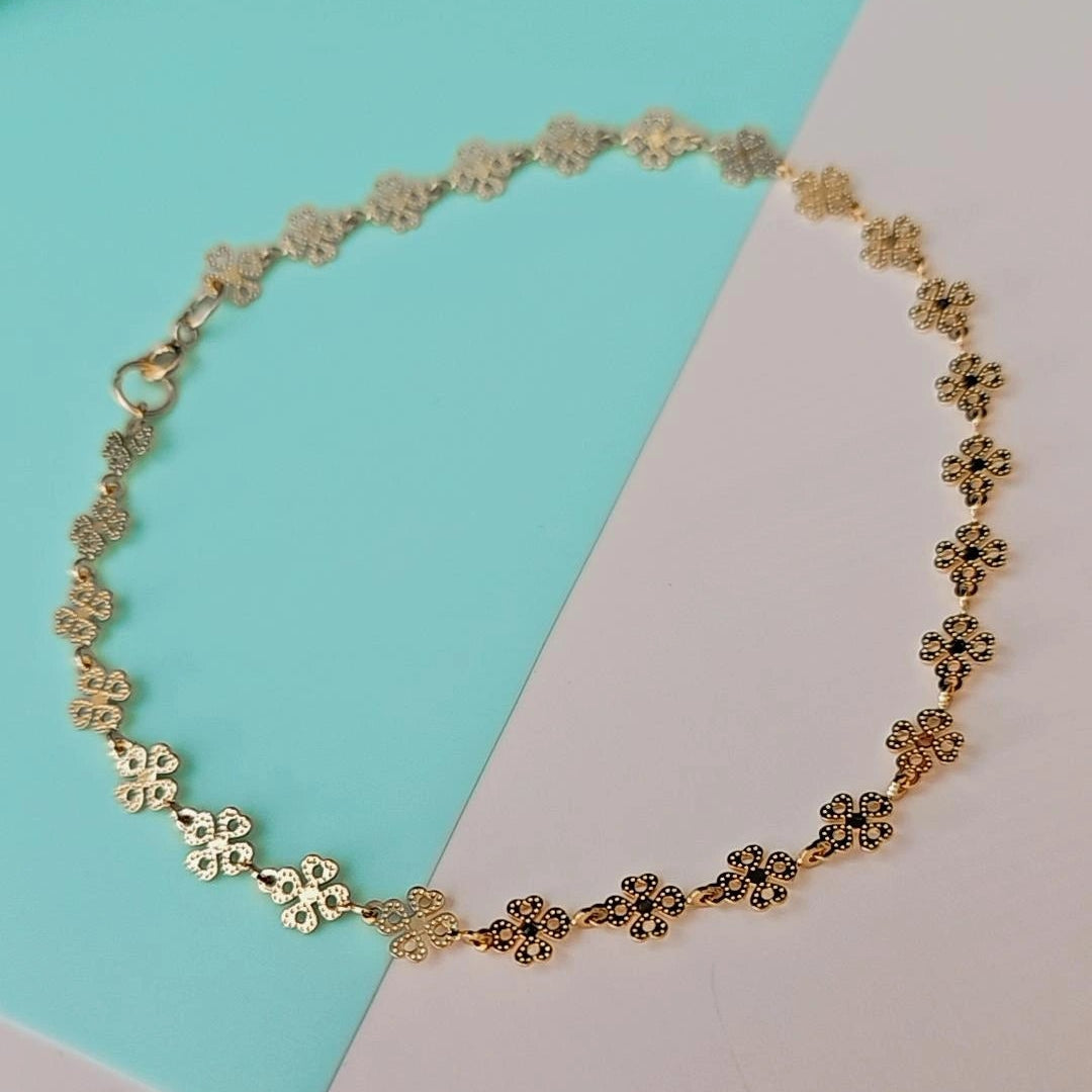 Four Leaf Clover Gold Anklet