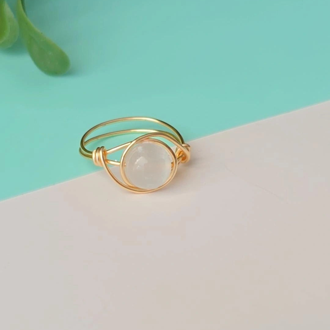 White Cat Eye Ring