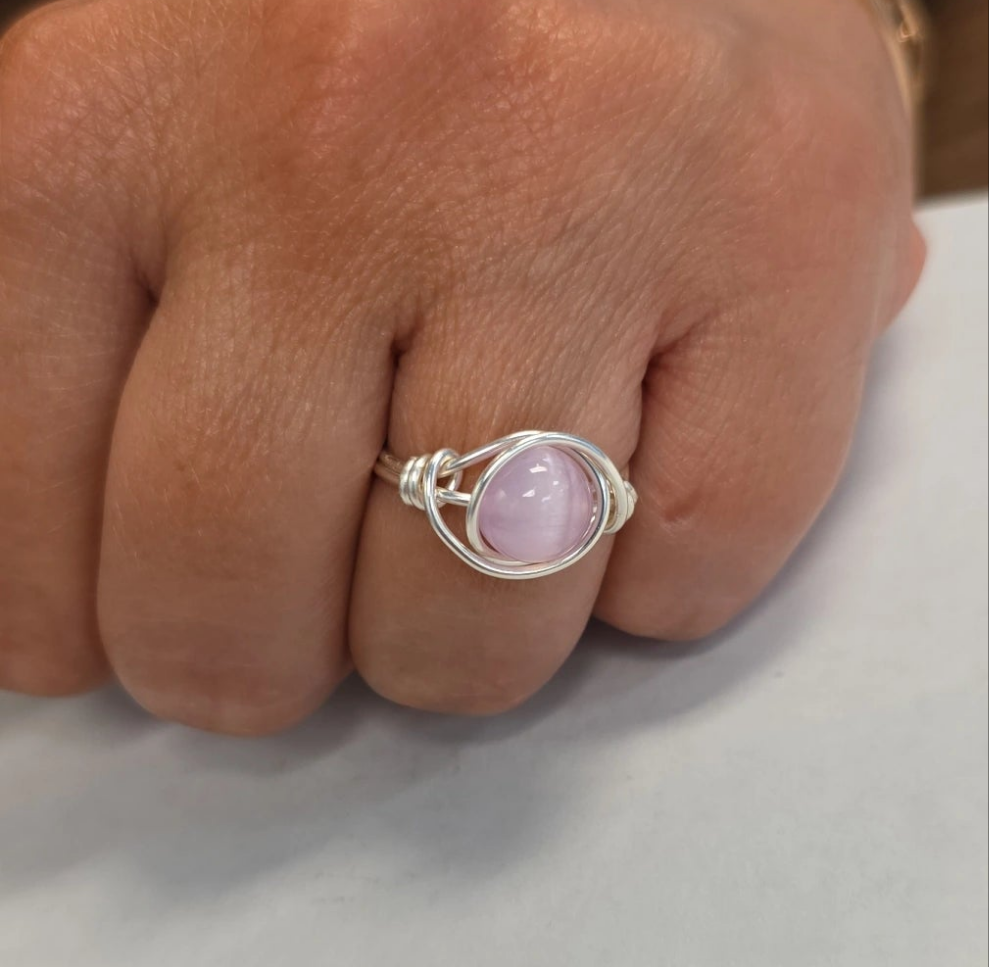 Pink Cat Eye Ring