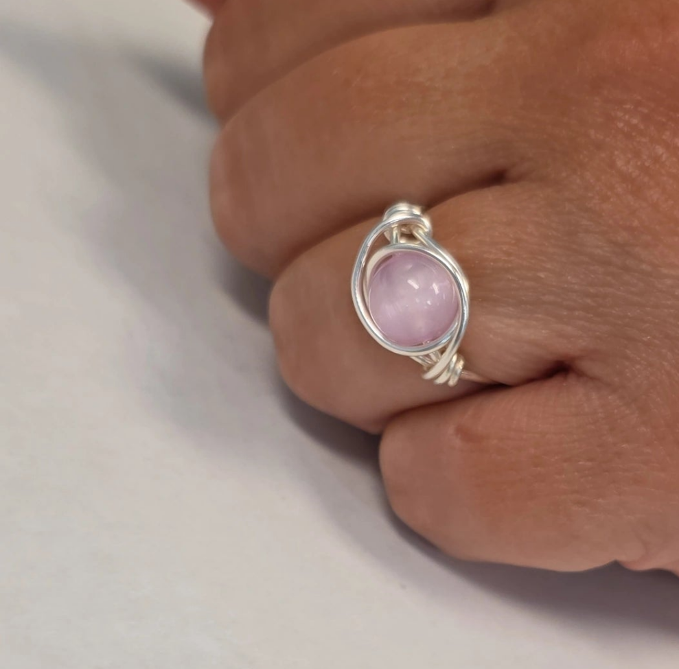Pink Cat Eye Ring