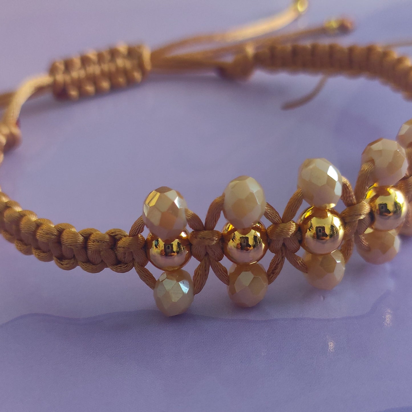 Golden Tones Macrame Bracelet