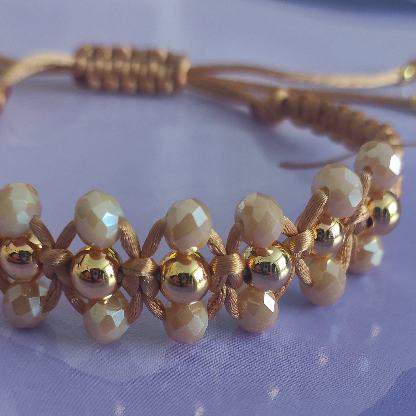 Golden Tones Macrame Bracelet