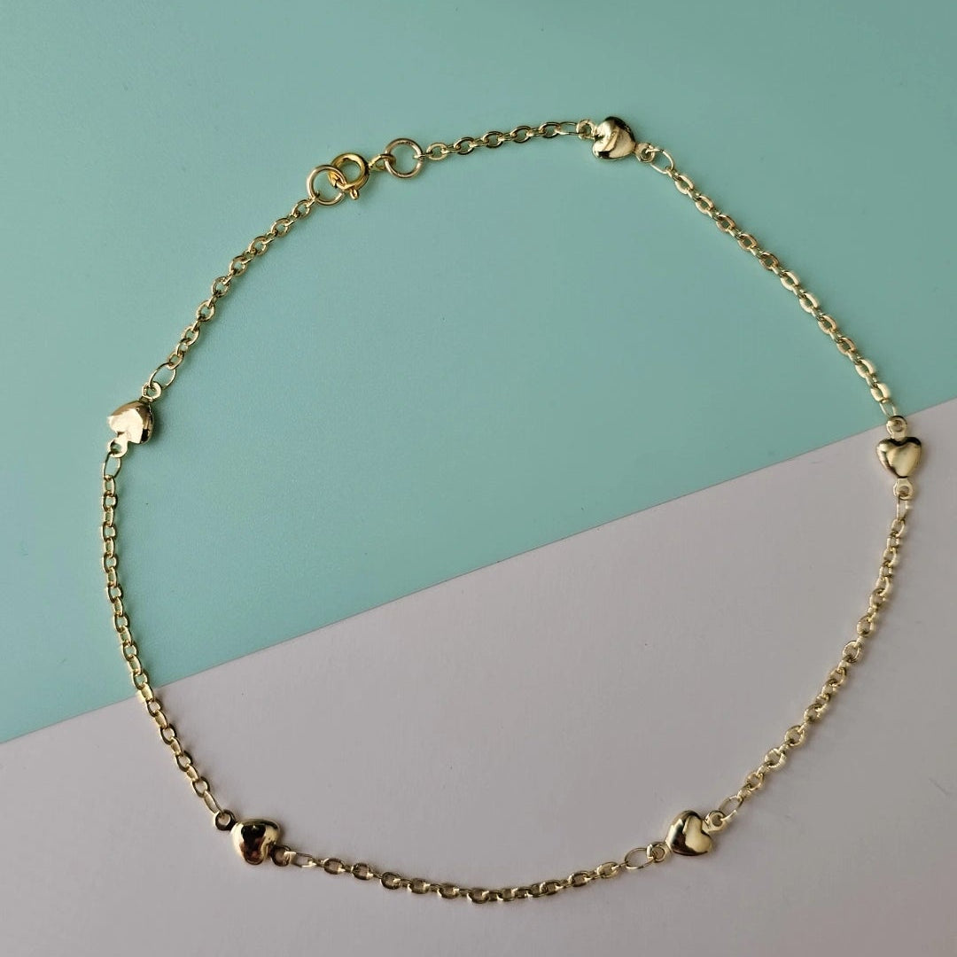 Gold Heart Plated Anklet