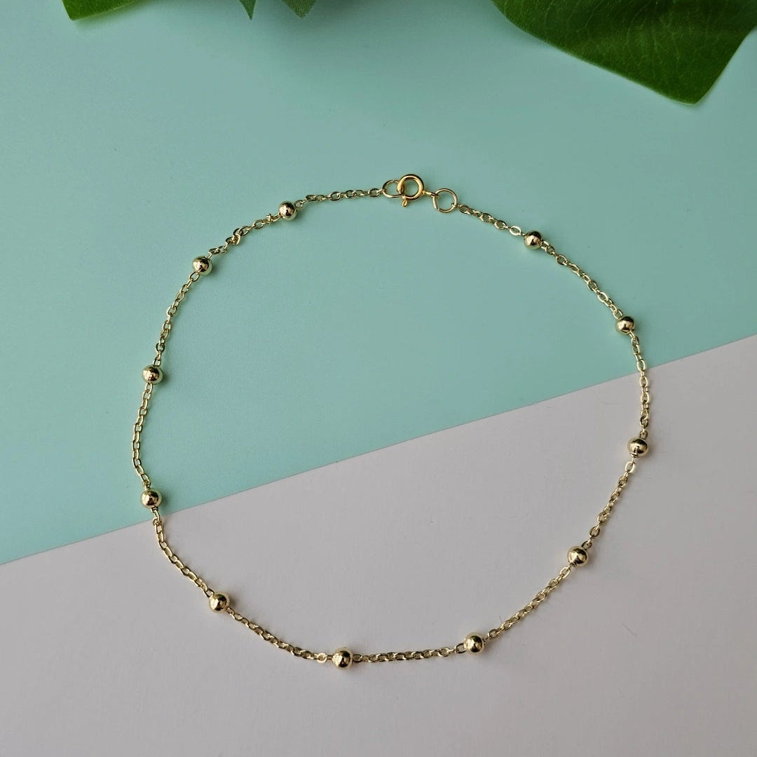 Ball Beaded Gold chain Anklet