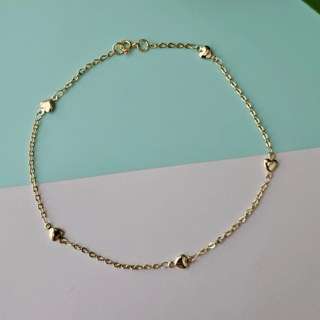 Gold Heart Plated Anklet