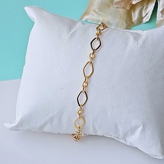 Diamond Gold Plated Chain Bracelet