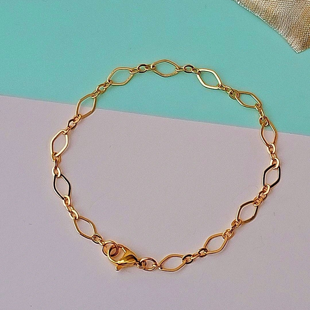 Diamond Gold Plated Chain Bracelet