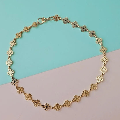 Four Leaf Clover Gold Anklet