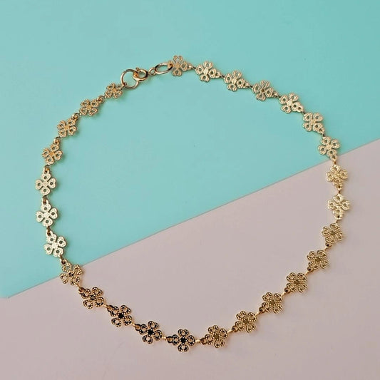 Four Leaf Clover Gold Anklet