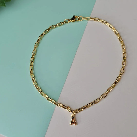Square Gold Plated Anklet