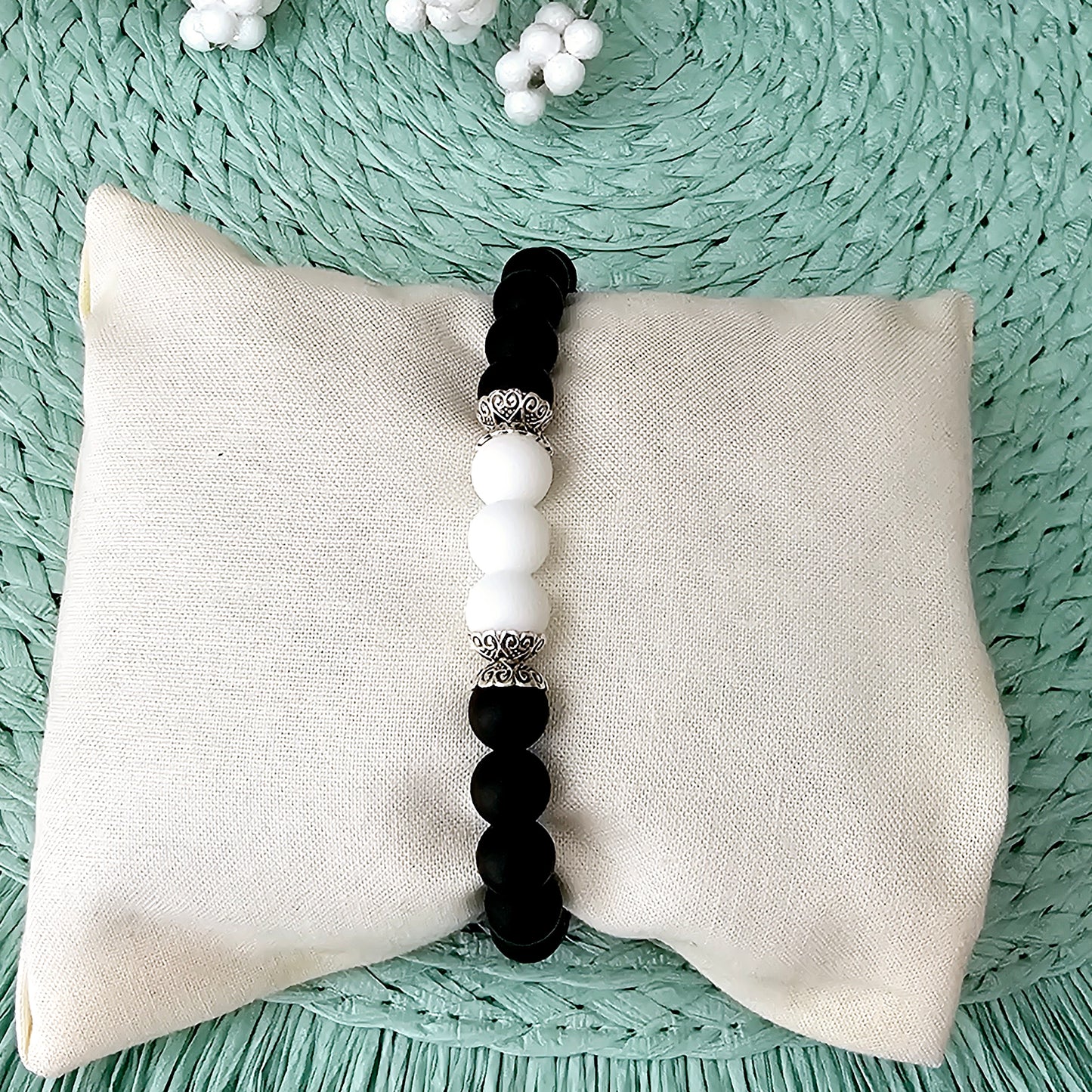 Black Matte Agate Bracelet