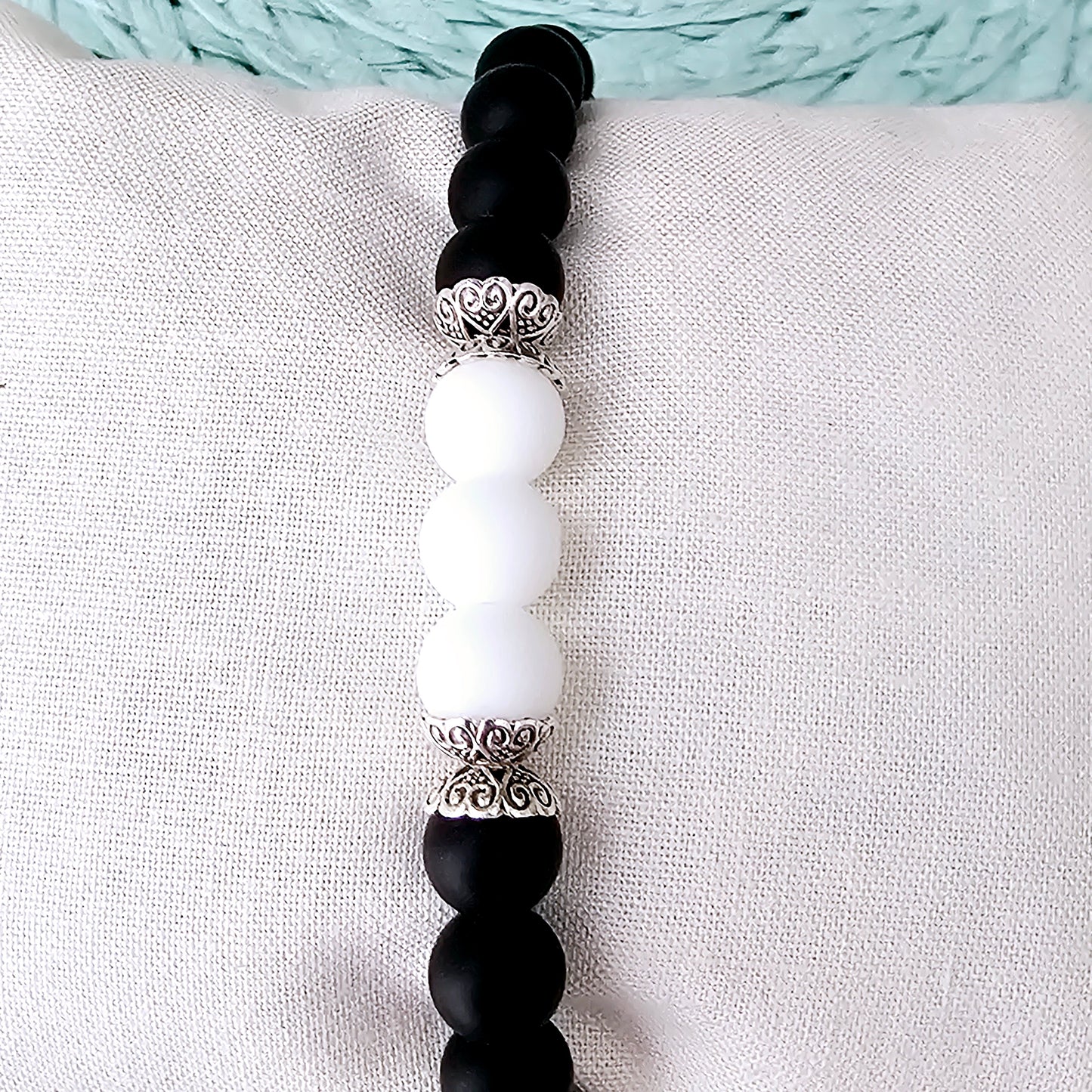 Black Matte Agate Bracelet