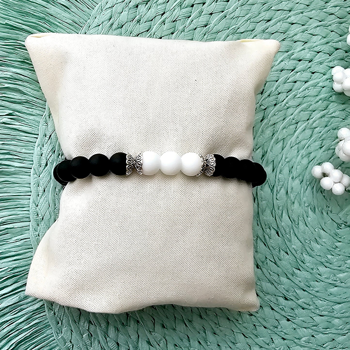 Black Matte Agate Bracelet