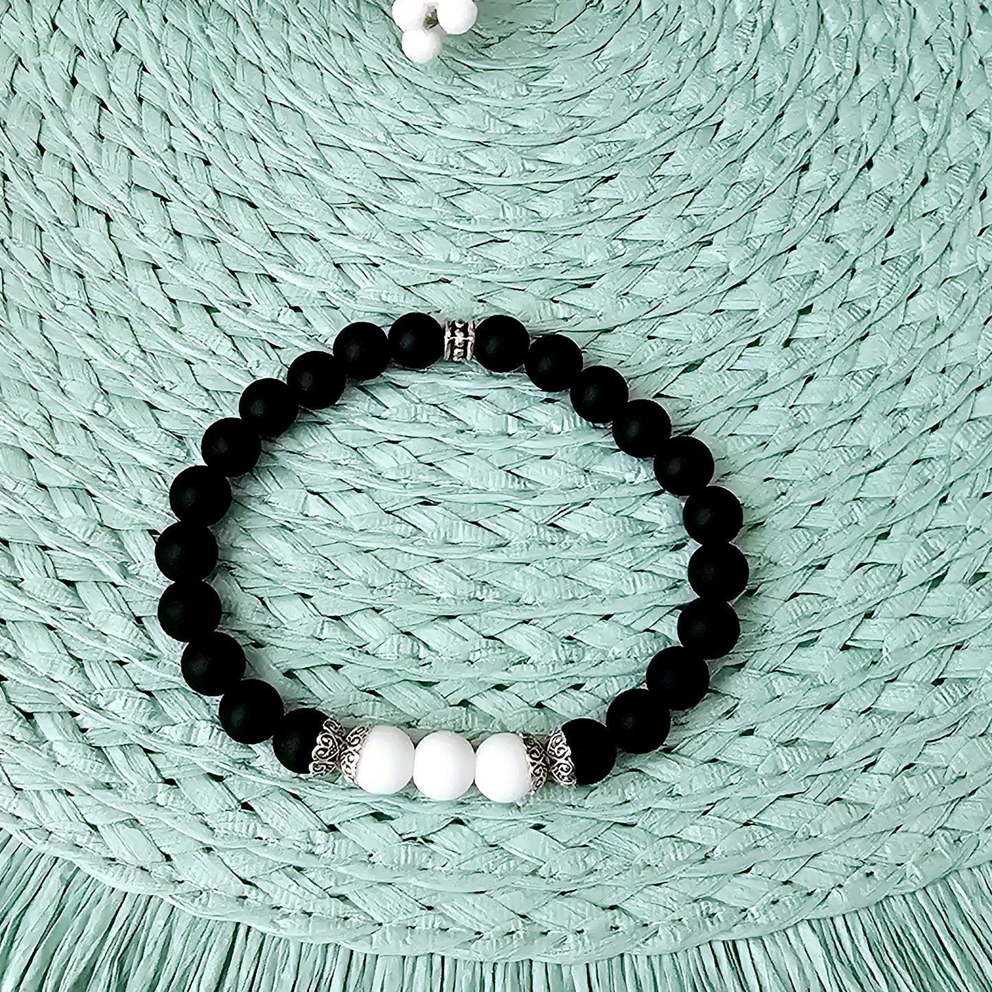 Black Matte Agate Bracelet