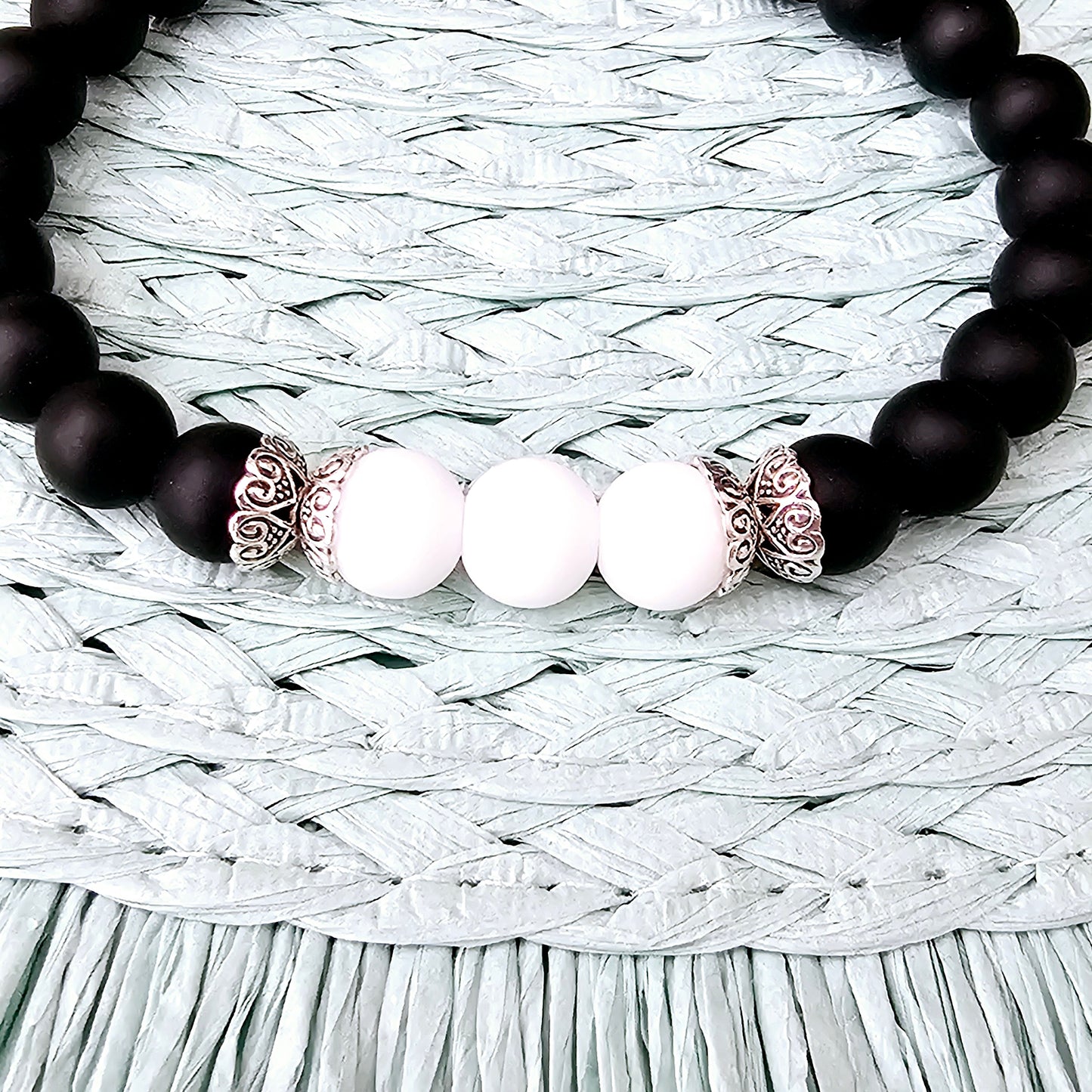 Black Matte Agate Bracelet