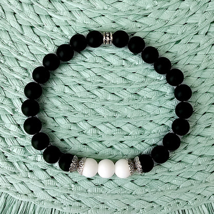 Black Matte Agate Bracelet