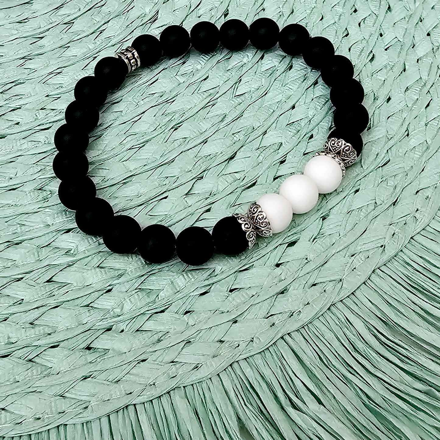 Black Matte Agate Bracelet