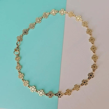 Four Leaf Clover Gold Anklet