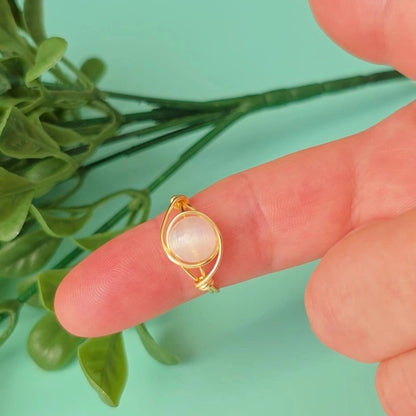 White Cat Eye Ring