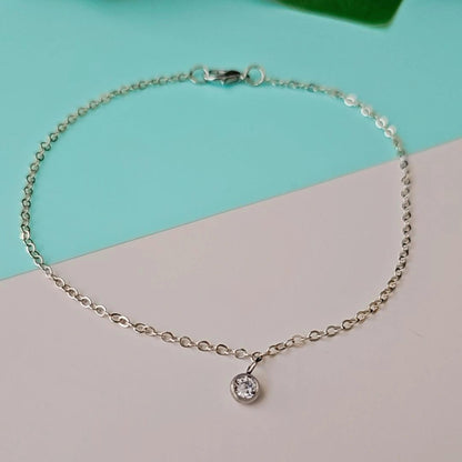 Silver Zirconia Anklet