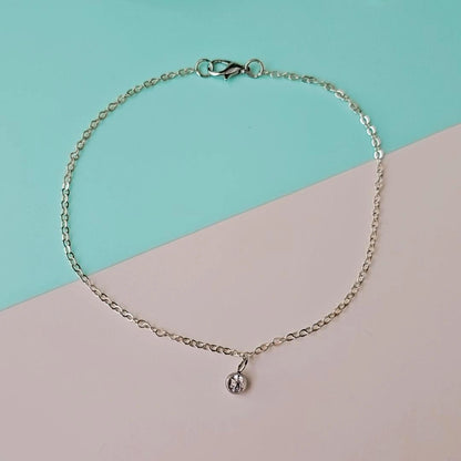 Silver Zirconia Anklet