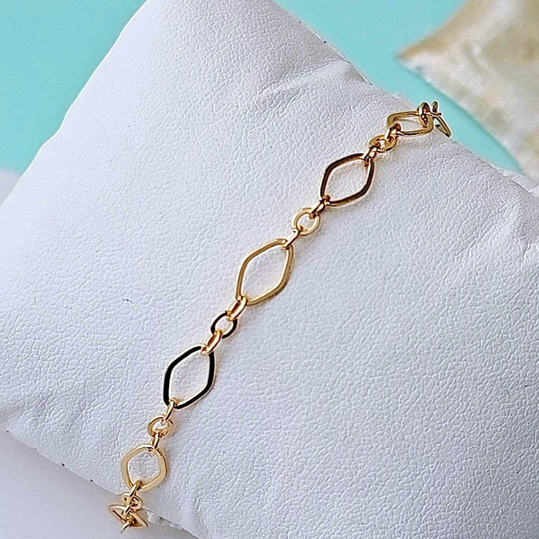 Diamond Gold Plated Chain Bracelet
