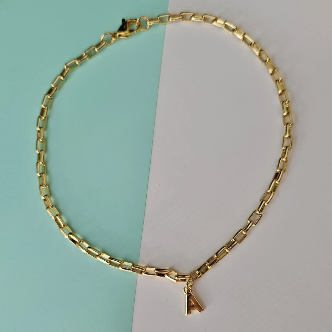 Square Gold Plated Anklet