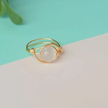 White Cat Eye Ring