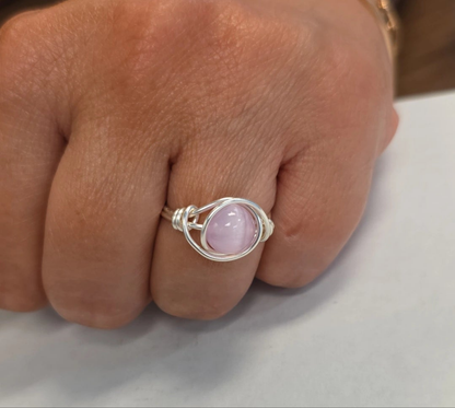 Pink Cat Eye Ring