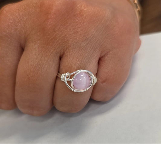 Pink Cat Eye Ring