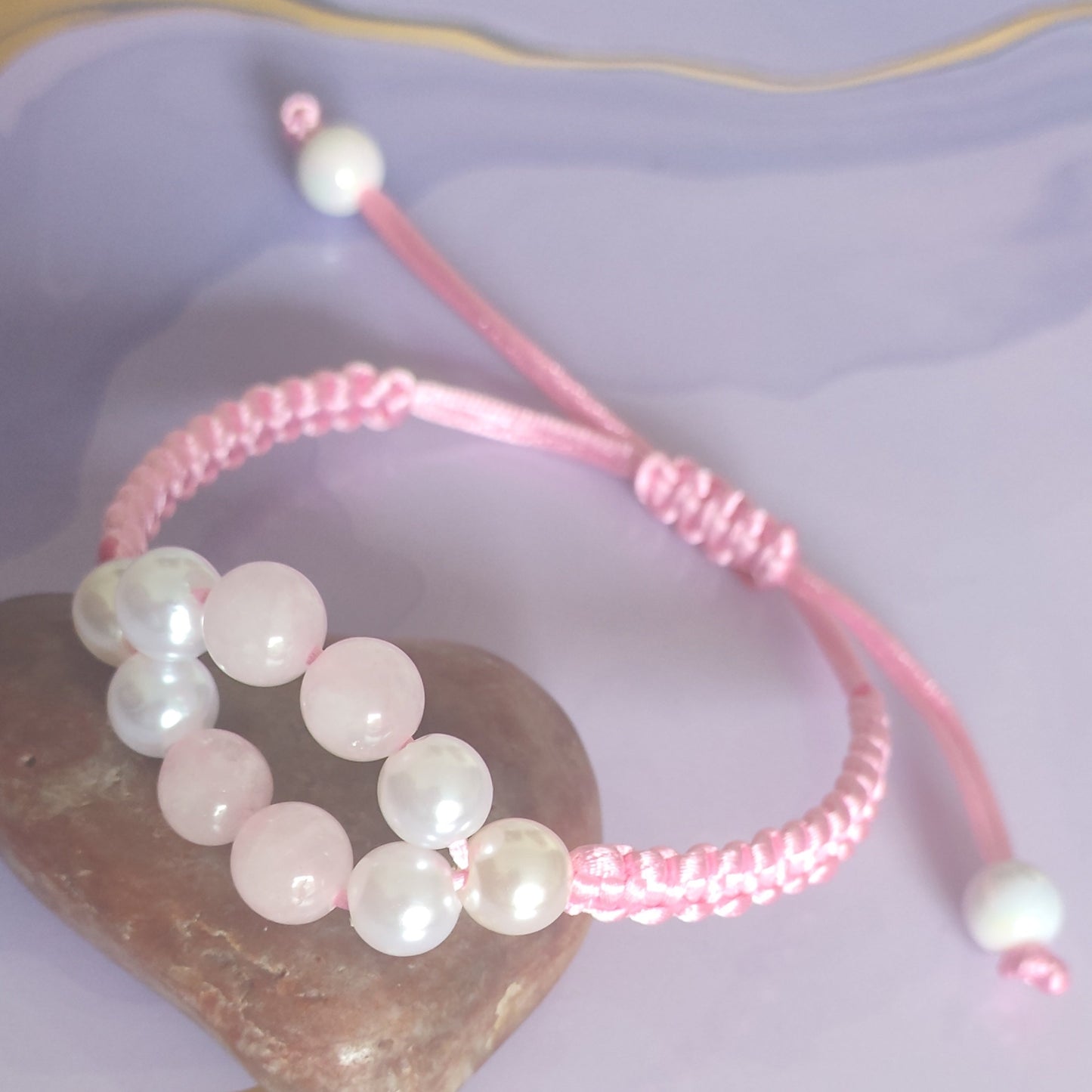 Macrame Rose Quartz Bracelet