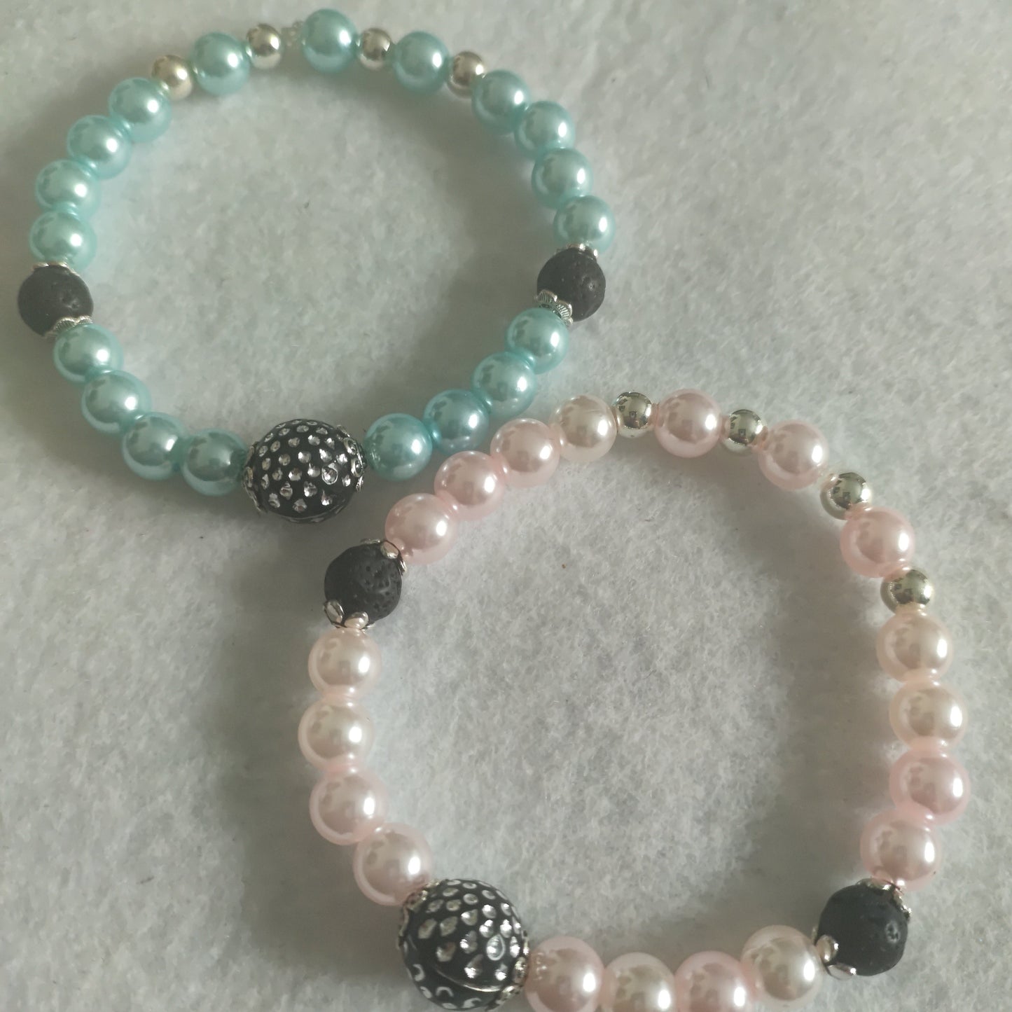 Pink and Blue Pearls Bracelets (set)