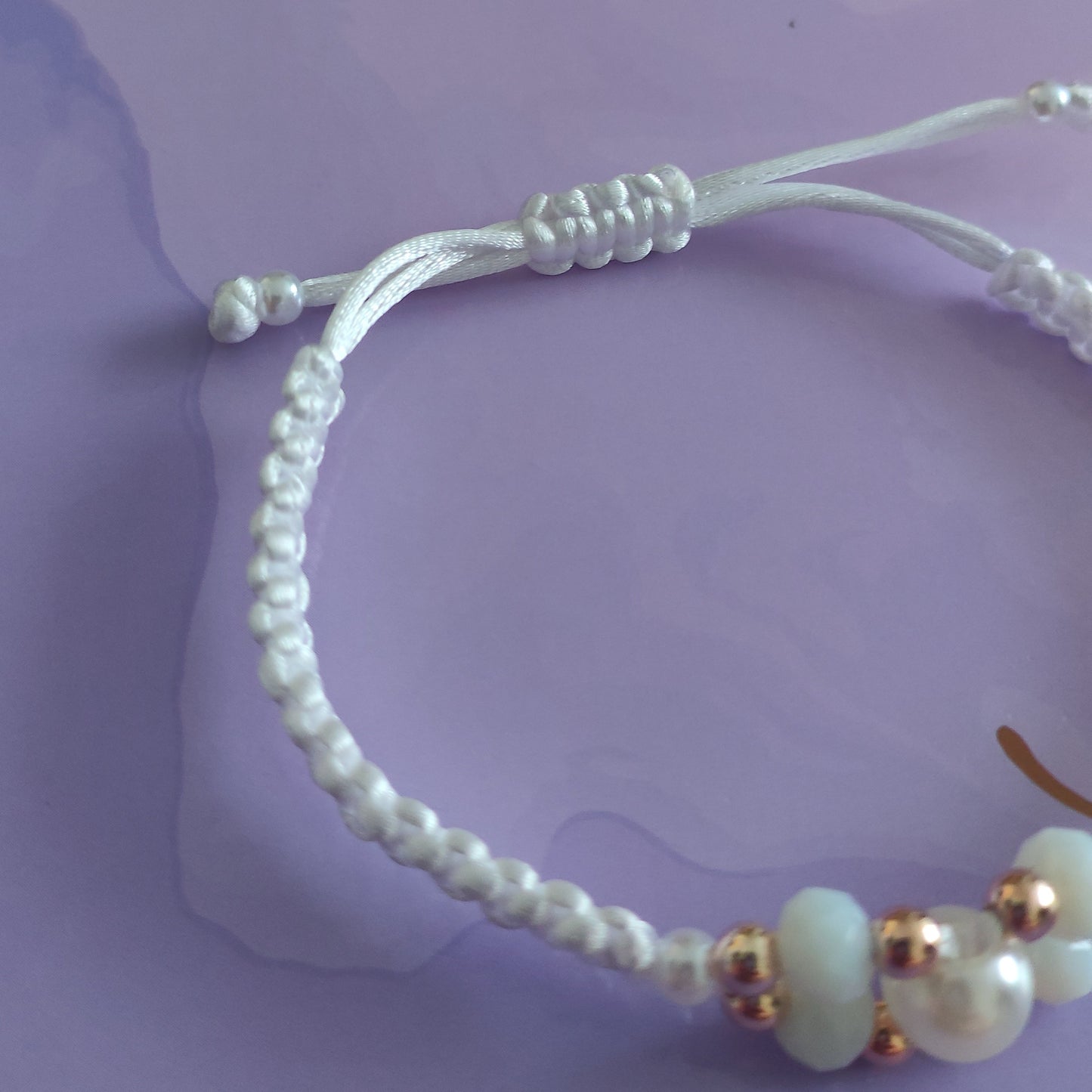 White Pearl Macrame Bracelet