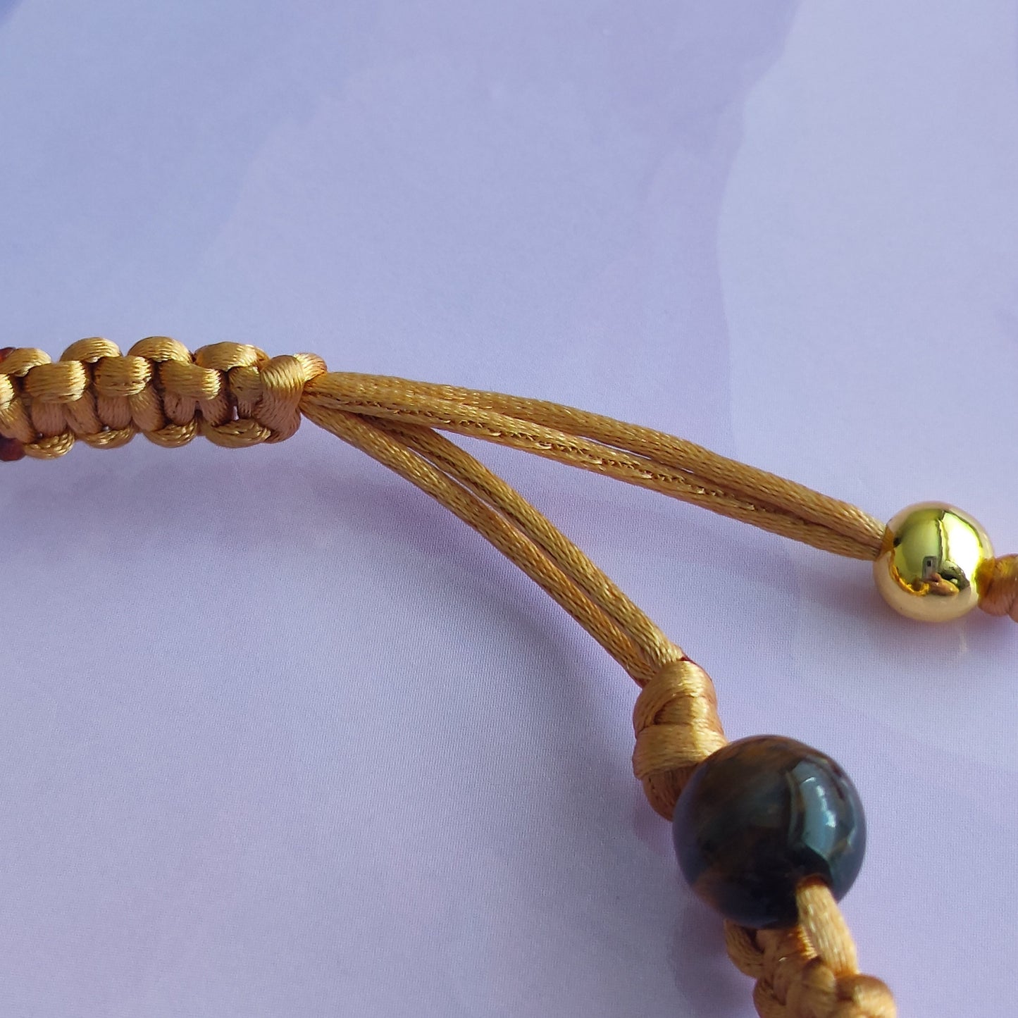 Tiger Eye Macrame Bracelet (Golden) - Unisex
