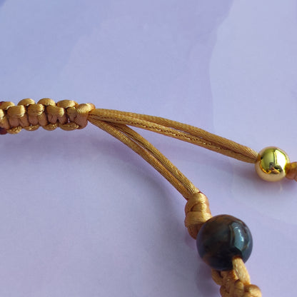 Tiger Eye Macrame Bracelet (Golden) - Unisex