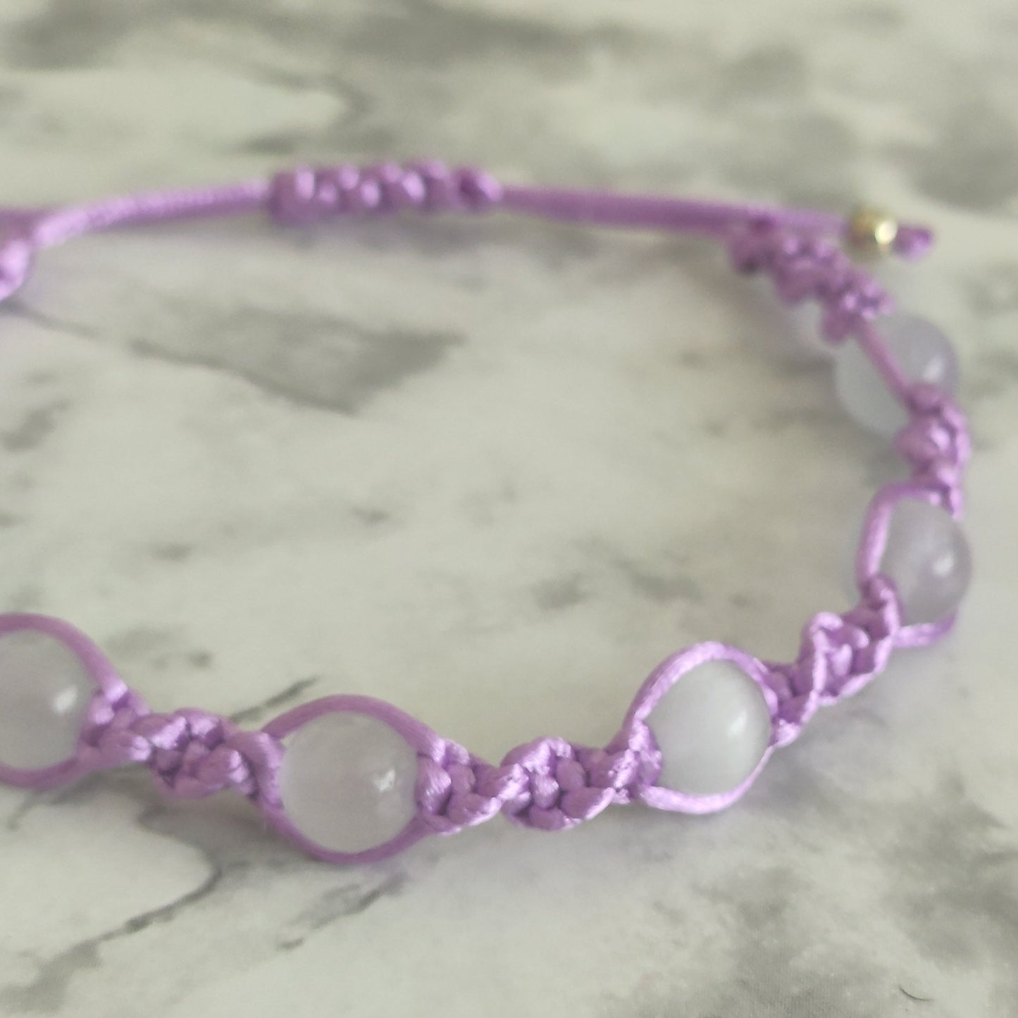 White Jade Gemstone Spiral Knot Macrame Bracelet