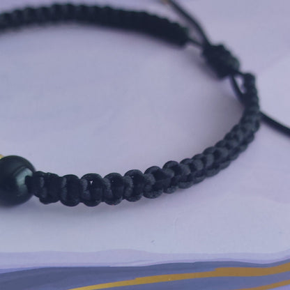White Cross Macrame Bracelet - Man