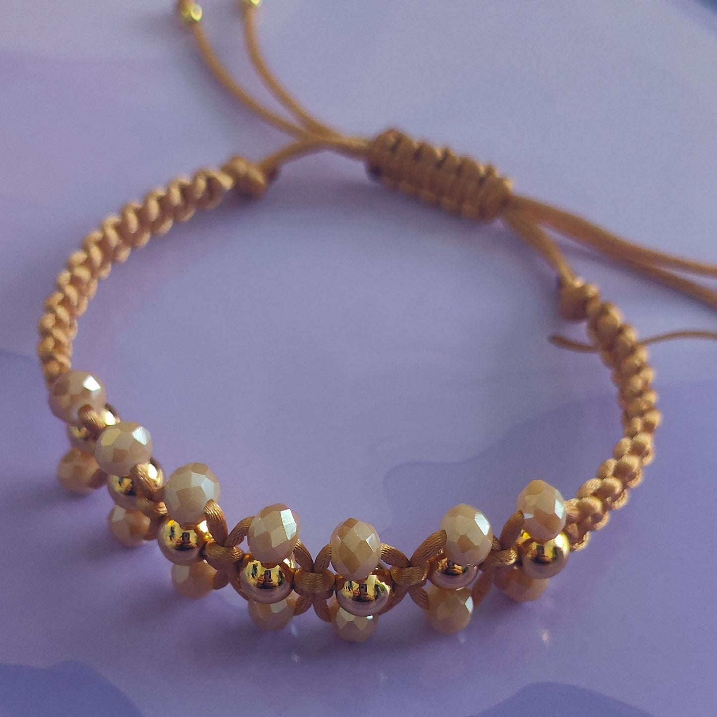 Golden Tones Macrame Bracelet
