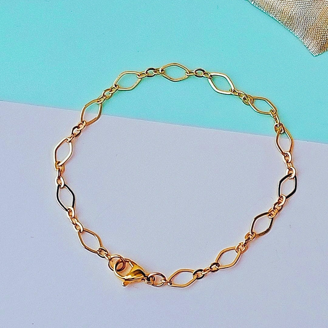 Diamond Gold Plated Chain Bracelet