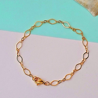 Diamond Gold Plated Chain Bracelet