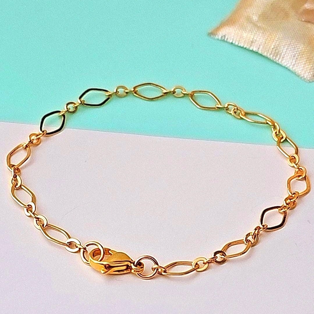Diamond Gold Plated Chain Bracelet