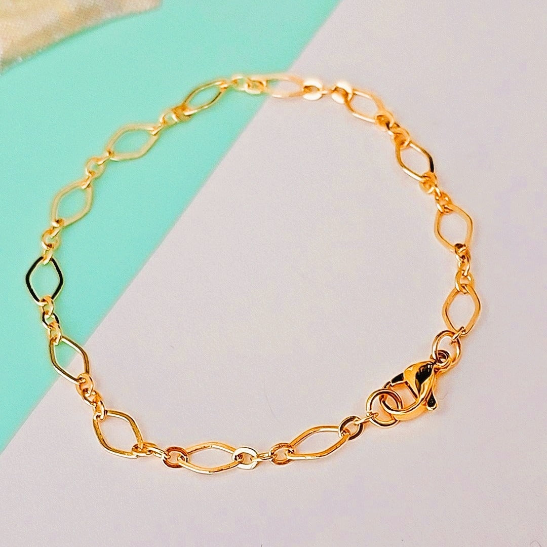 Diamond Gold Plated Chain Bracelet