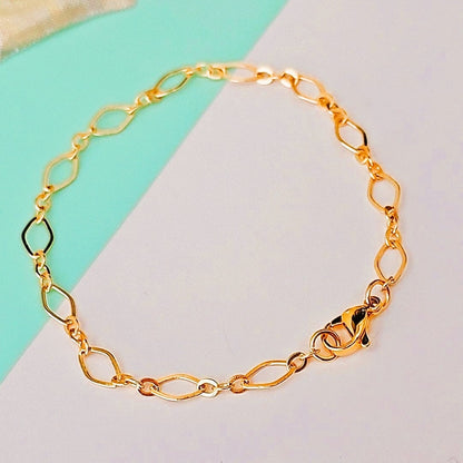 Diamond Gold Plated Chain Bracelet