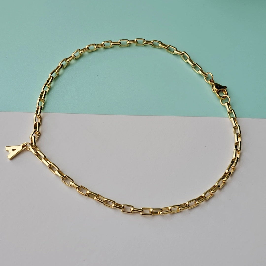 Square Gold Plated Anklet