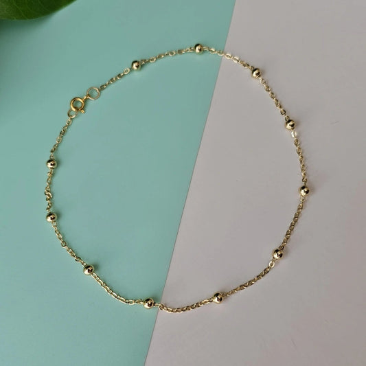 Ball Beaded Gold chain Anklet